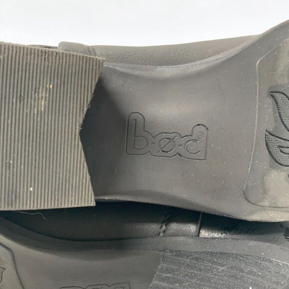 B.O.C. Black Leather Ankle Boots Western Styling 2" Block Heel Size 9.5M - Picture 8 of 9